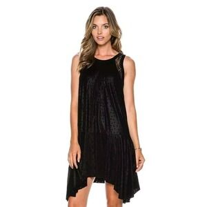 Free People‎ Intimately Black Dress Lace Details Sleeveless Flowy Party
